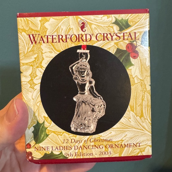 NWT Vintage Waterford Crystal Nine Ladies Dancing 12 Days of Christmas Ornament - Picture 6 of 7